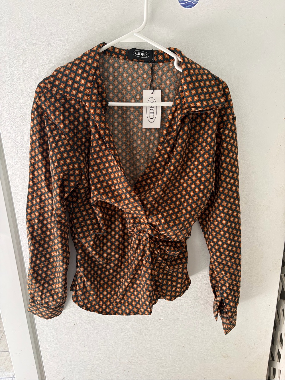 Cider Blouse with Orange Floral Print